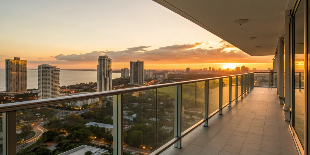 Condominiums for sale with city views.