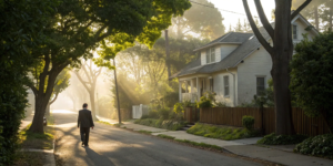 Investor exploring off-market real estate opportunities in quiet neighborhood.