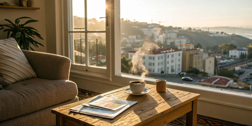 A buyer weighs their agent vs Realtor options to find a dream home with a city view.