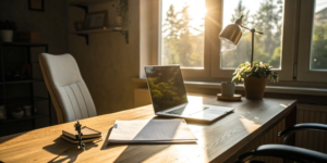 Paperwork on a desk showing who gets commission if a buyer has no agent.