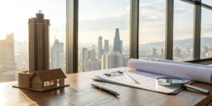 Planning the art of real estate investment from entry to exit with models and blueprints.