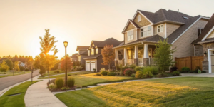 Finding good real estate investments in a well-kept suburban neighborhood.