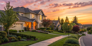 Suburban home with a manicured lawn, an introduction to the nature of real estate markets.
